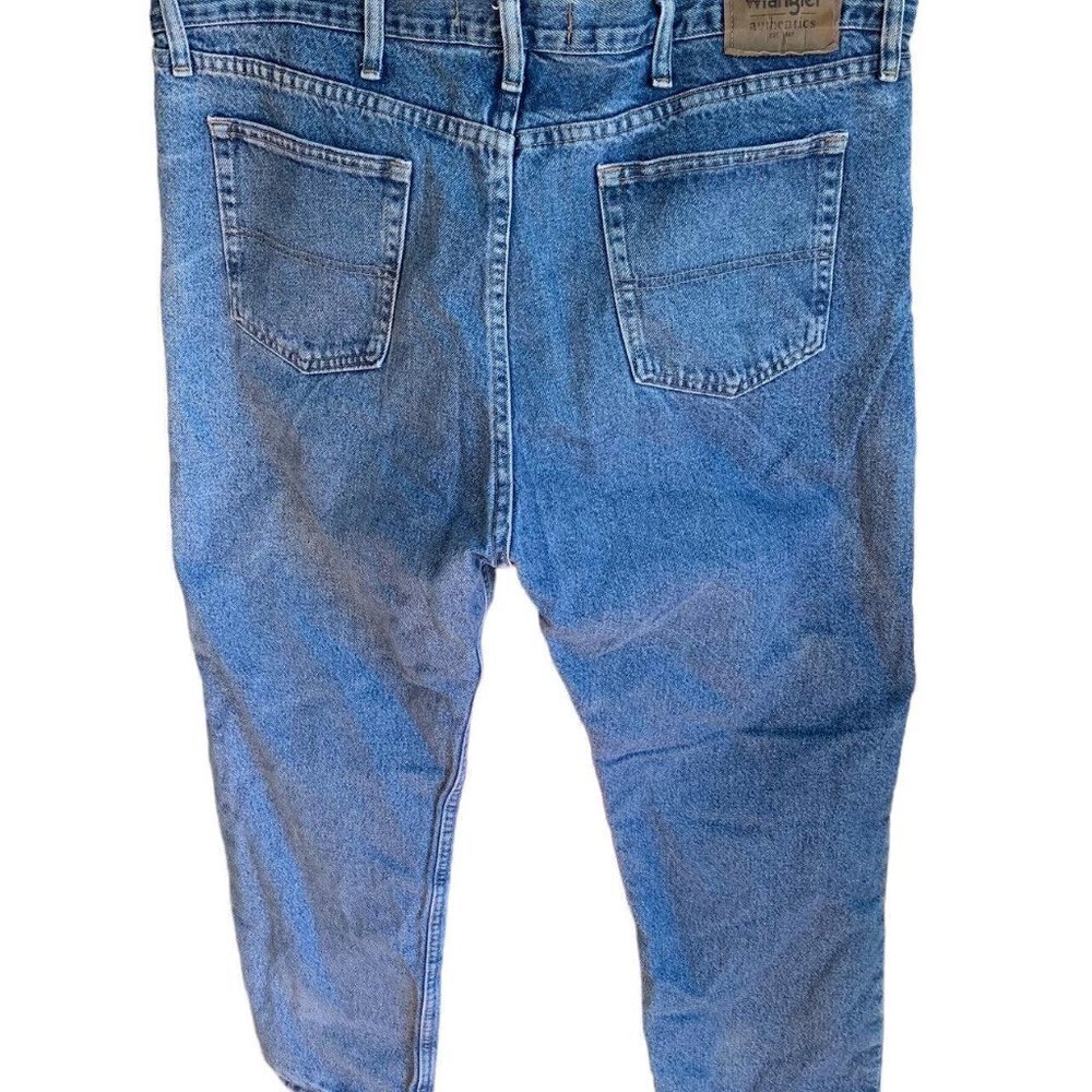 Wrangler Authentics Mens Fleece Lined Insulated Warm Blue Jeans Size 40x30 - Picture 2 of 9